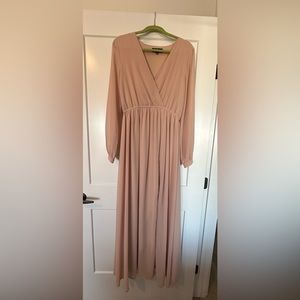 Muted Pink Lulu’s Long Sleeve Bridesmaids Dress